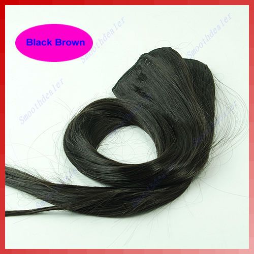 Women Long Straight Onepiece Clip in Hair Extensions Accessories 