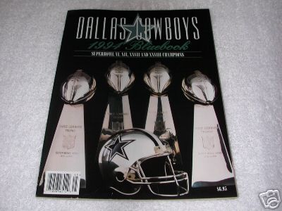 The Official 1994 DALLAS COWBOYS Team Bluebook~SIGNED by Jim Jeffcoat 