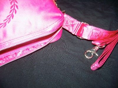 NWT Victorias Secret PINK Satin Hot Pink Laptop Sleeve Case Messenger 