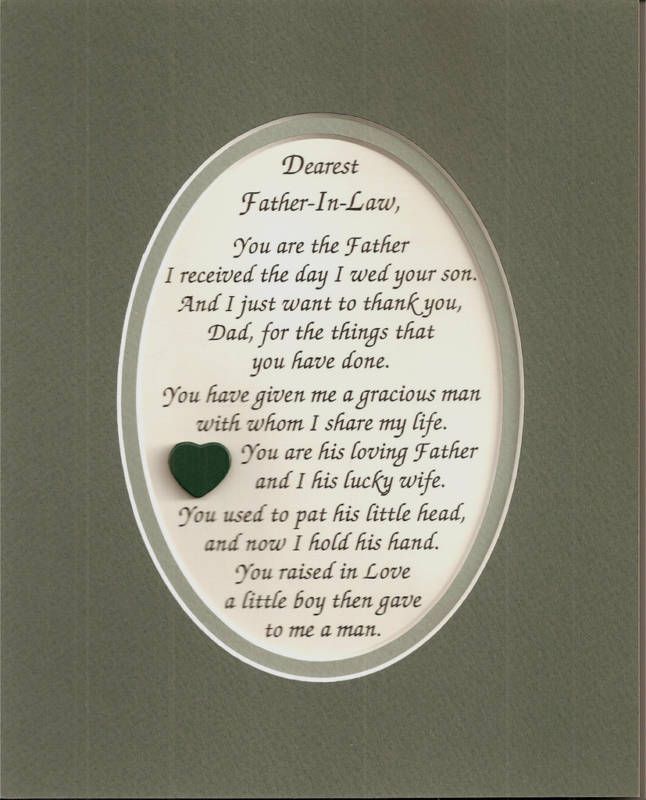 FATHERs IN LAW Dads GRACIOUS MAN verses poems plaques  