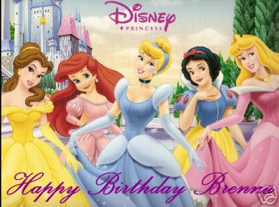 Disney Princesses edible birthday cake image frosting  