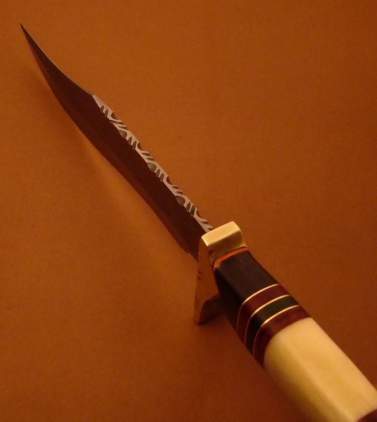   KIND CUSTOM DAMASCUS KNIFE[REAL BULL HORN&CAMEL BONE[DR2072  