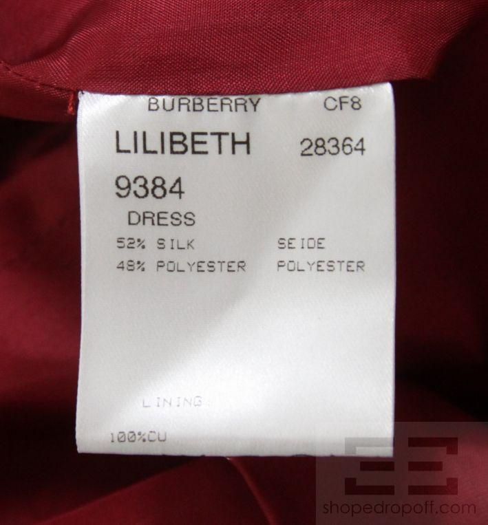 Burberry Burgundy Lilibeth Sleeveless Drop Waist Dress Size 6  