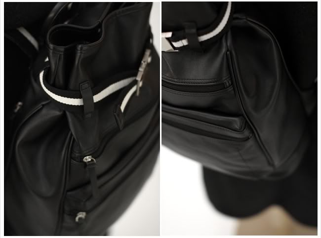 PU Leather School Bag Backpack Bookbag M028 Black Brown  