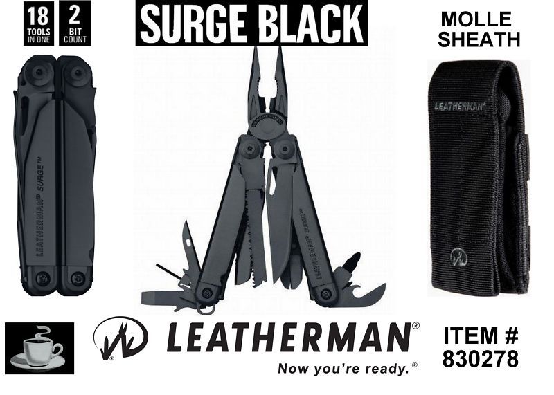 Leatherman Tactical Black Surge & Molle Sheath #830278  