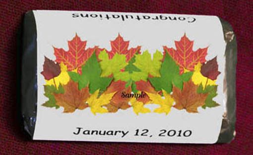 FALL AUTUMN Leaf Wedding Miniatures Candy Wrappers Personalized Party 