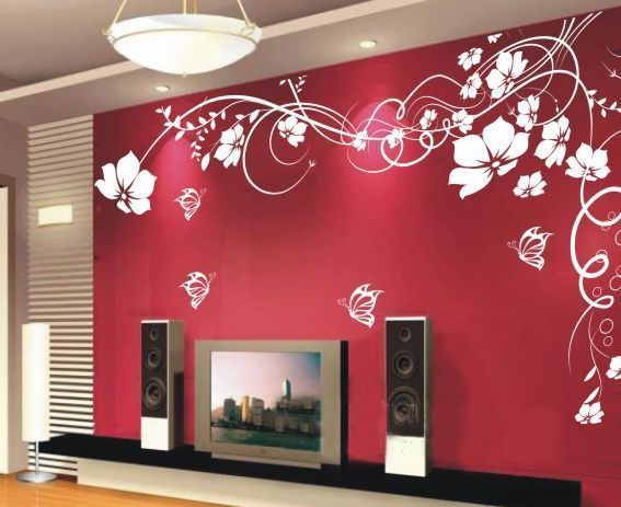NEW Butterfly Vine Flower Art Wall Stickers Wall Decals House decor 