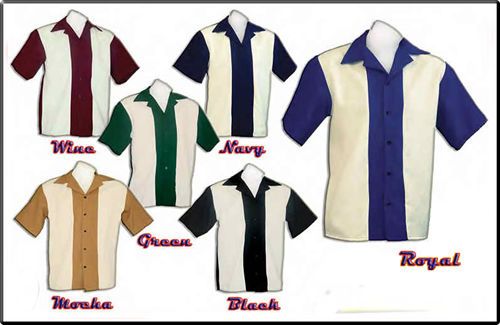 NEW Vintage Retro Rockabilly ROC 80S Bowling Shirt  
