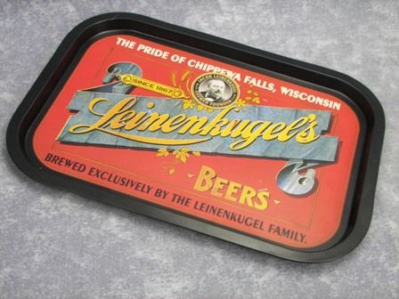   Leinenkugel Leinies Pub Beer WI Wisconsin Fish Glasses + Serving Tray