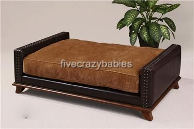 Designer Extra Large Classic Leather Dog / Pet Bed Masculine Luxury 