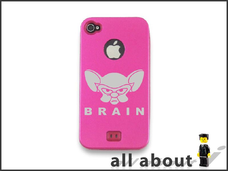 Pinky and the Brain Cartoon Logo For i Phone 4 / 4S Metal Alumor Case 