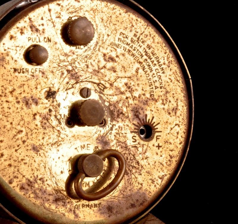Vintage SETH THOMAS Brass Desk Alarm Clock AS IS  