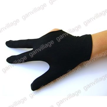 5x Cue Billiard Pool Shooters 3 Fingers Gloves Black 5  