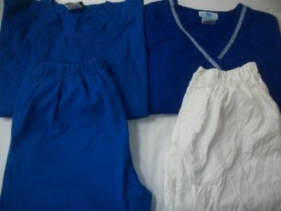 Medical Dental Scrubs Vet Lot 7 SOLID Outfits Sets Sz XS EXTRA SMALL 